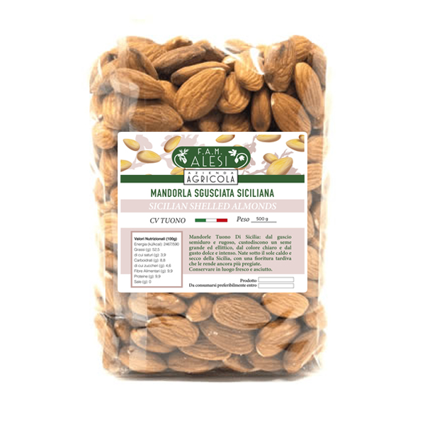 Mandorle tuono sgusciate conf. da 1/2 Kg